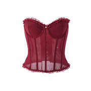 Backless Sheer Bustier with Corset Boning – Sexy Lingerie