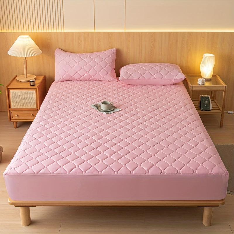 Waterproof Mattress Protector | Embossed Design Quiet Fitted Sheet Thickened Cover Single