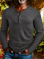 Men's Slim Fit Long Sleeve Gray Shirt