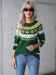 Women's Halloween Sweater Plus Size Round Neck