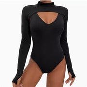 Women's Solid Hollow-Out Tight Jumpsuit