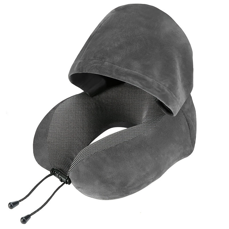 Itechjoy Adjustable Hooded U Shaped Neck Pillow | Hand Washable Multiple Colors