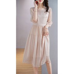 Elegant Silk Puff Sleeve A-Line Mini Dress
