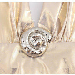 Casual All-match Women's Metal Foil Hanging Collar Jumpsuit