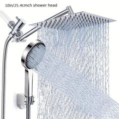 Rainfall and handheld shower combo with 11-inch extension arm and 9 spray settings