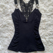 Retro Chic Cotton Lace Cami Top