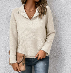Chic Solid Stand Collar Pullover Sweater