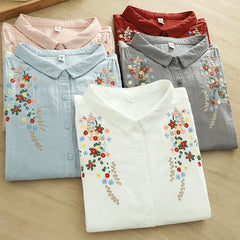 Women's Double-Layer Cotton Yarn Half-Sleeve Shirt
