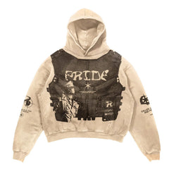 Gothic Patchwork Oversized Pullover Hoodie