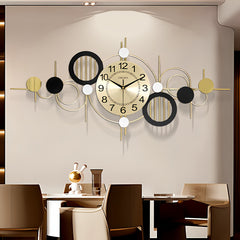 Silent battery powered metal wall clock northern european decor