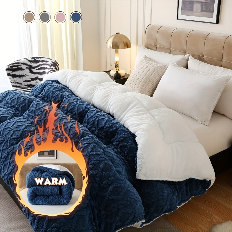 Luxurious Taffeta Comforter Extra Thick And Soft Plush Sherpa Double Sided Thick