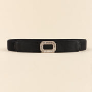 Elegant Rhinestone Belt for Women - Black & White All-in-one Elastic Waist Cincher