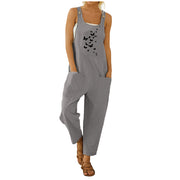 Oversized Loose-fitting Pattern Print Bib Large Pocket