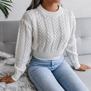 Autumn Sweater Women Knit Crop Top Female Jumper