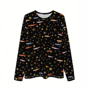 Patterned Long Sleeve Casual Top for Women – Japanese/Korean Style