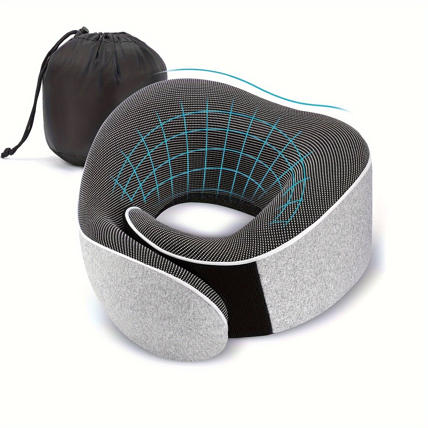 Soft Ergonomic Travel Pillow For Neck Support | 100% Polyurethane Foam Portable