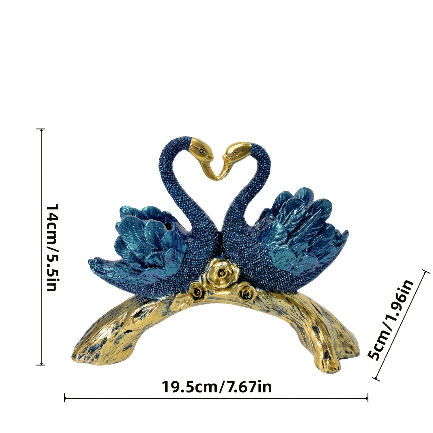 Elegant Golden Swan Couple Figurine - Beaded Resin Decor, Ideal for Wedding & Engagement Gifts, Perfect for Living Room, Coffee Table, Bookshelf Accent, Romantic Home Decoration, Wedding Gifts