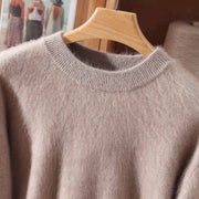 Half Height Round Neck Mink Fleece Fashionable Soft and Versatile Women's Fleece Sweater