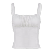 Sexy Solid-Color Tank Top with Thin Straps