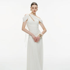 Womens French-style Off-shoulder Casual Dress
