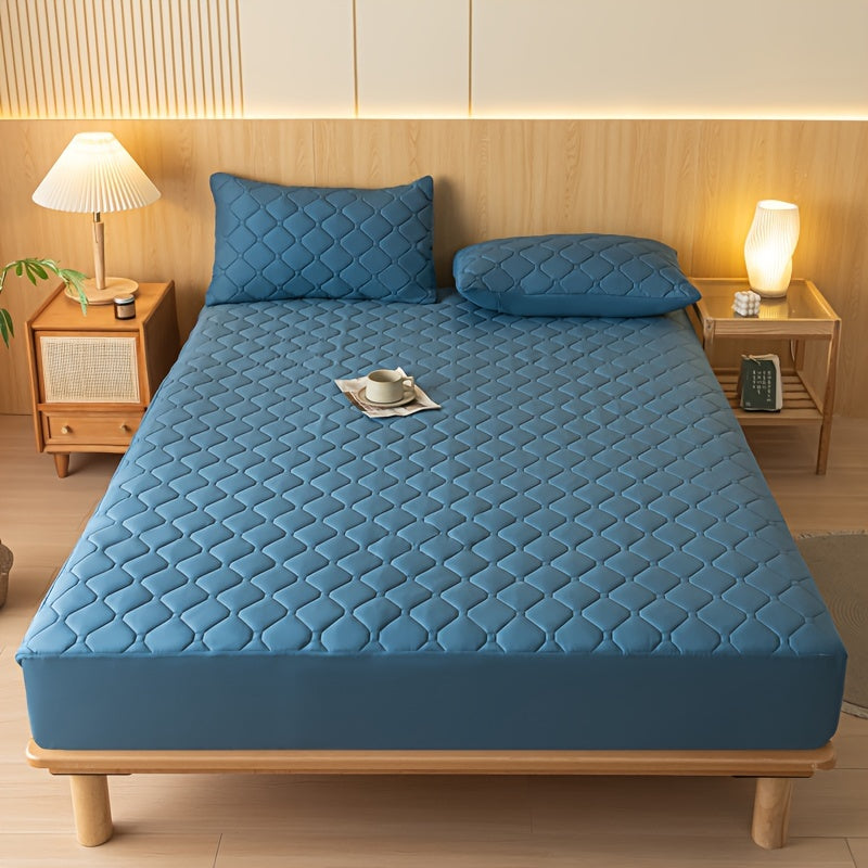 Waterproof Mattress Protector | Embossed Design Quiet Fitted Sheet Thickened Cover Single