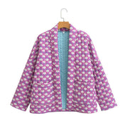 Quilted Print Cotton-Padded Jacket