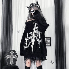 Gothic Off-the-Shoulder Loose Long Sleeve Top