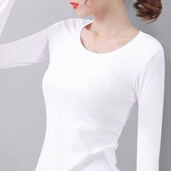 Women's Slim Solid Color Thermal Warm Base Layer Top