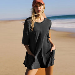 Women's Casual Backless Short Jumpsuit with Pockets