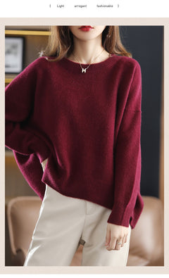 Loose and Idle Underwear Crew Neck Simple Sweater