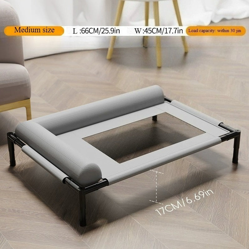 1pc Elevated Dog Bed with Removable Washable Mattress - All-Season Moisture-Proof Pet Bed, Sturdy Polypropylene Frame, Easy Assembly, Raised Off-Ground Design for Small/Medium