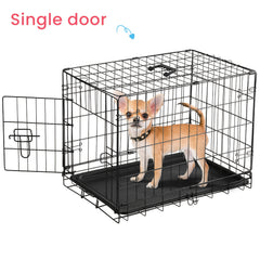 24-inch Folding Metal Dog Crate with Divider Panel