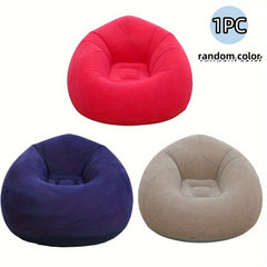 Portable Single Inflatable Sofa – Random Color, Foldable for Camping