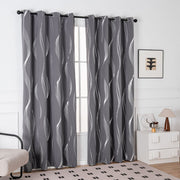 Solid-color Wavy-line Heat-transfer Silver Sun-blocking and Heat-insulating Curtain