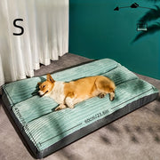 Striped square pet cushion mat suitable for small to large pets