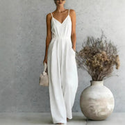 Summer Women's Slip-dress Casual Wide-leg Jumpsuit