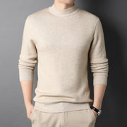 Pure Color Half Collar Men's Slim Fit Sweater Base Sweater