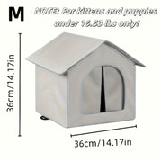 Foldable waterproof pet shelter with insulated layer for outdoor cats and dogs