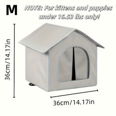 Foldable waterproof pet shelter with insulated layer for outdoor cats and dogs