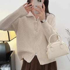 Spring Concise Idle Style Soft Glutinous Coat Thermal Knitting Coat