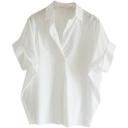 Versatile White Loose-fitting Shirt for Men