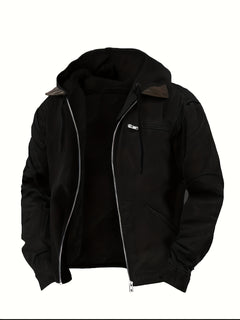 Men's Vintage Zip Hoodie Jacket – Lightweight Casual Wear for Autumn & Winter
