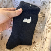 Warm Mink Fur Tube Socks for Women - Fleece Lined, Padded, and Maternity Friendly