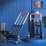 Heavy-duty folding hand truck with stair-climbing wheels