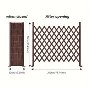 Adjustable retractable wooden pet gate for dogs and cats