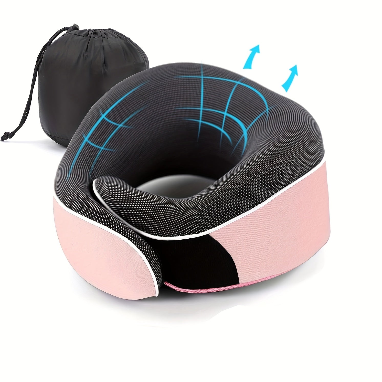 Soft Ergonomic Travel Pillow For Neck Support | 100% Polyurethane Foam Portable