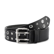 Double Row Pin Buckle Men's Leather Belt