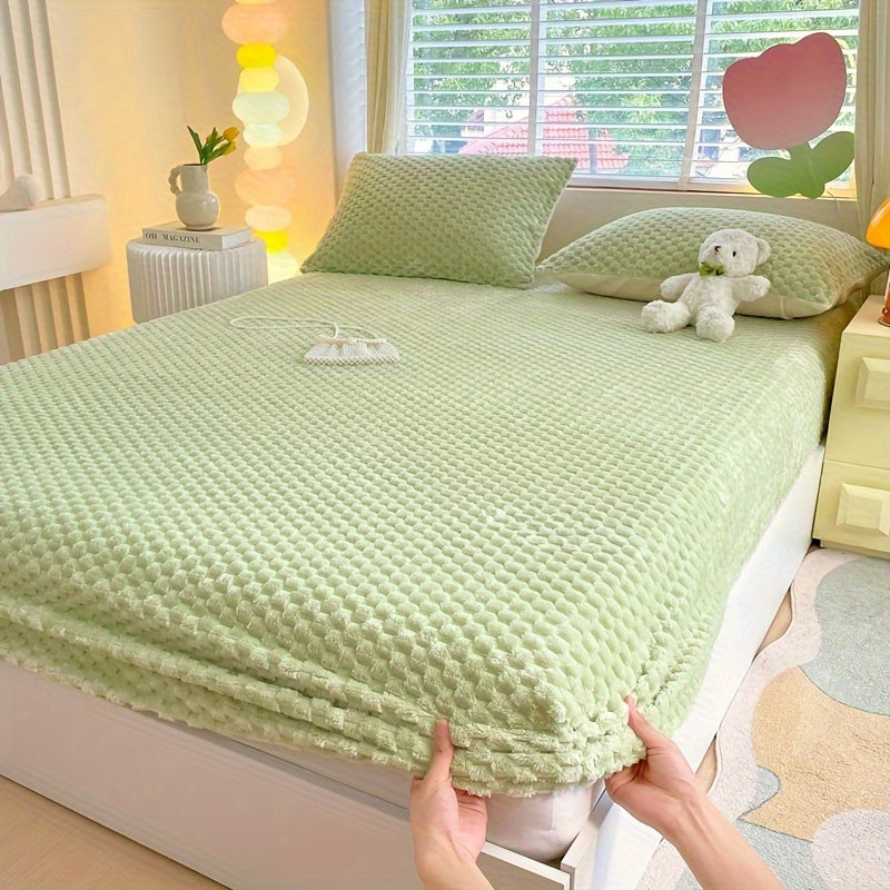 Doudou Velvet Thickened Milk Velvet Fitted Sheet Protector Cover Winter Warmth Soft