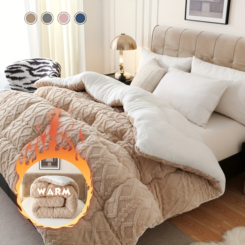 Luxurious Taffeta Comforter Extra Thick And Soft Plush Sherpa Double Sided Thick
