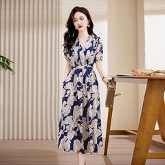Elegant Chinese-Style Summer Mid-Length Skirt